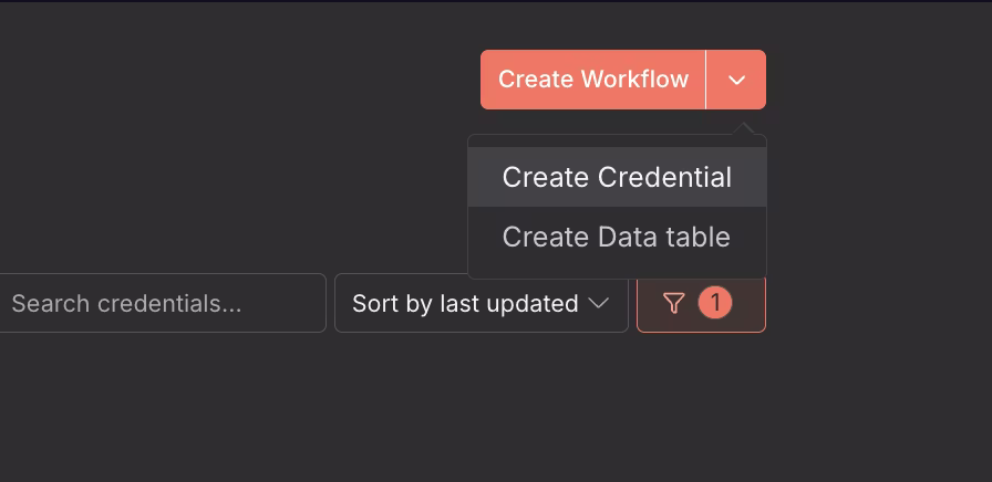 Creating an Ollama credential in n8n workflow automation